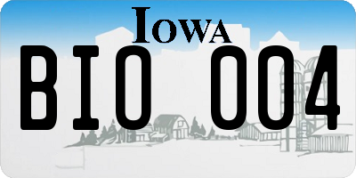 IA license plate BIO004