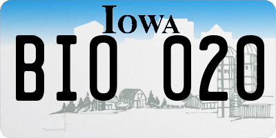 IA license plate BIO020