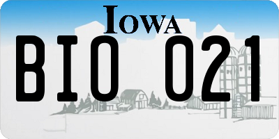 IA license plate BIO021