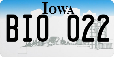 IA license plate BIO022