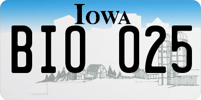 IA license plate BIO025