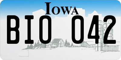 IA license plate BIO042
