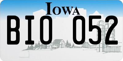 IA license plate BIO052
