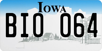 IA license plate BIO064