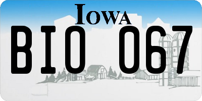 IA license plate BIO067