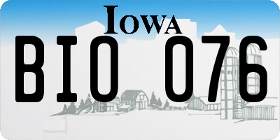 IA license plate BIO076