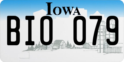 IA license plate BIO079