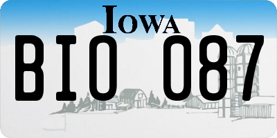 IA license plate BIO087
