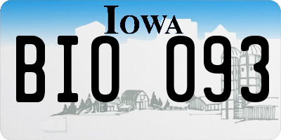 IA license plate BIO093