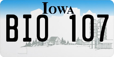 IA license plate BIO107