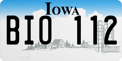 IA license plate BIO112