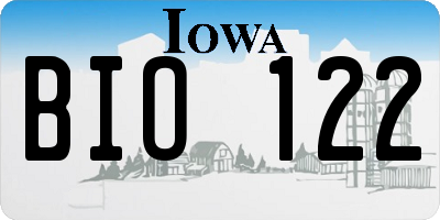 IA license plate BIO122