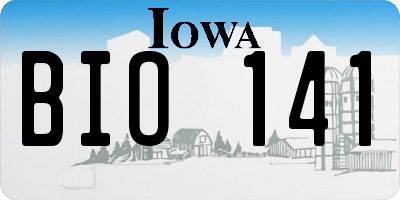 IA license plate BIO141
