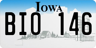 IA license plate BIO146