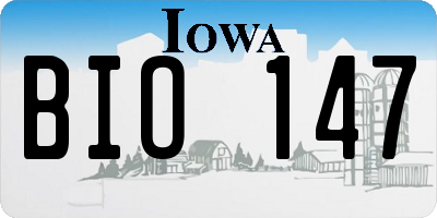 IA license plate BIO147