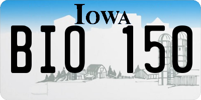 IA license plate BIO150