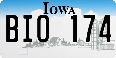 IA license plate BIO174