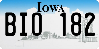 IA license plate BIO182