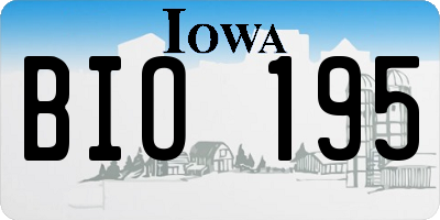 IA license plate BIO195