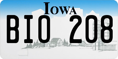 IA license plate BIO208