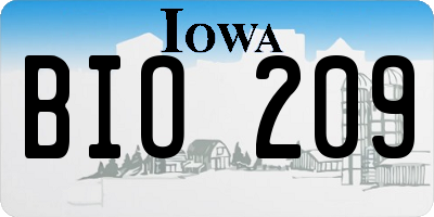 IA license plate BIO209