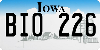 IA license plate BIO226
