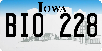 IA license plate BIO228