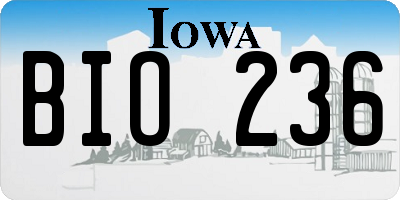 IA license plate BIO236