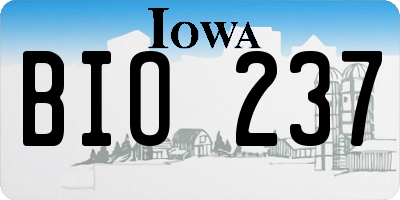 IA license plate BIO237