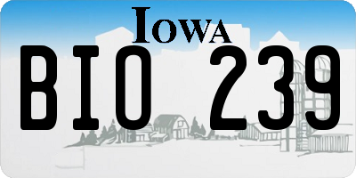 IA license plate BIO239