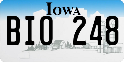 IA license plate BIO248