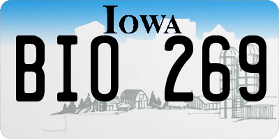 IA license plate BIO269