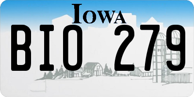 IA license plate BIO279
