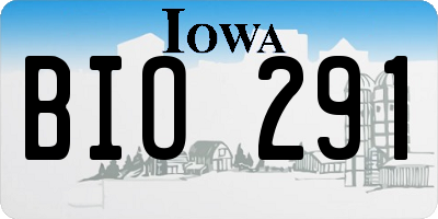 IA license plate BIO291
