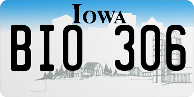 IA license plate BIO306