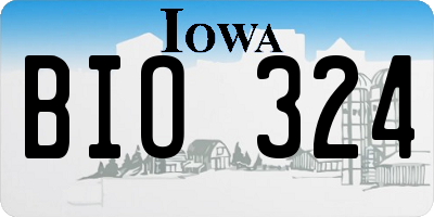 IA license plate BIO324