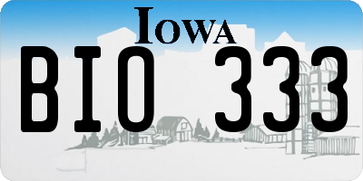 IA license plate BIO333