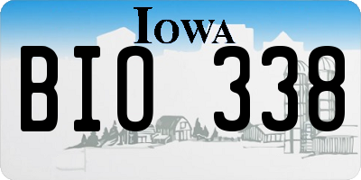 IA license plate BIO338