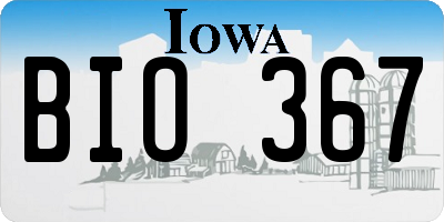 IA license plate BIO367
