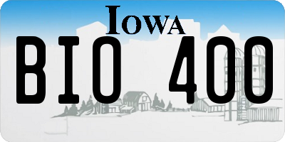 IA license plate BIO400