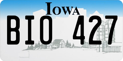IA license plate BIO427