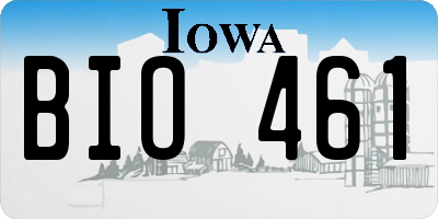 IA license plate BIO461