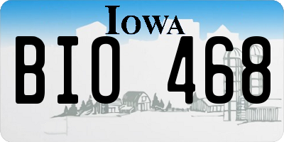 IA license plate BIO468