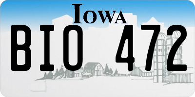IA license plate BIO472