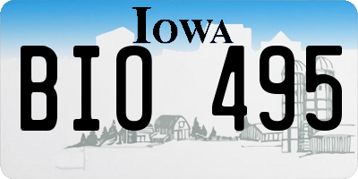 IA license plate BIO495