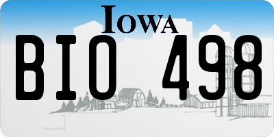 IA license plate BIO498