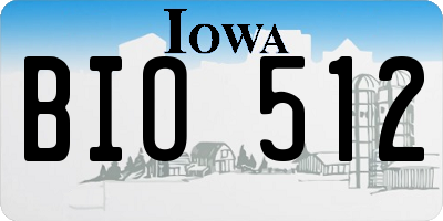 IA license plate BIO512