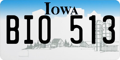 IA license plate BIO513