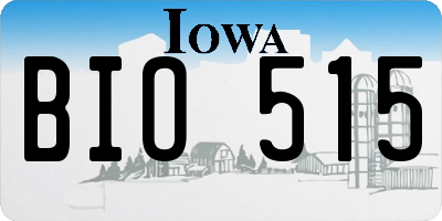 IA license plate BIO515