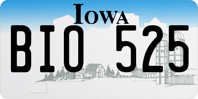 IA license plate BIO525
